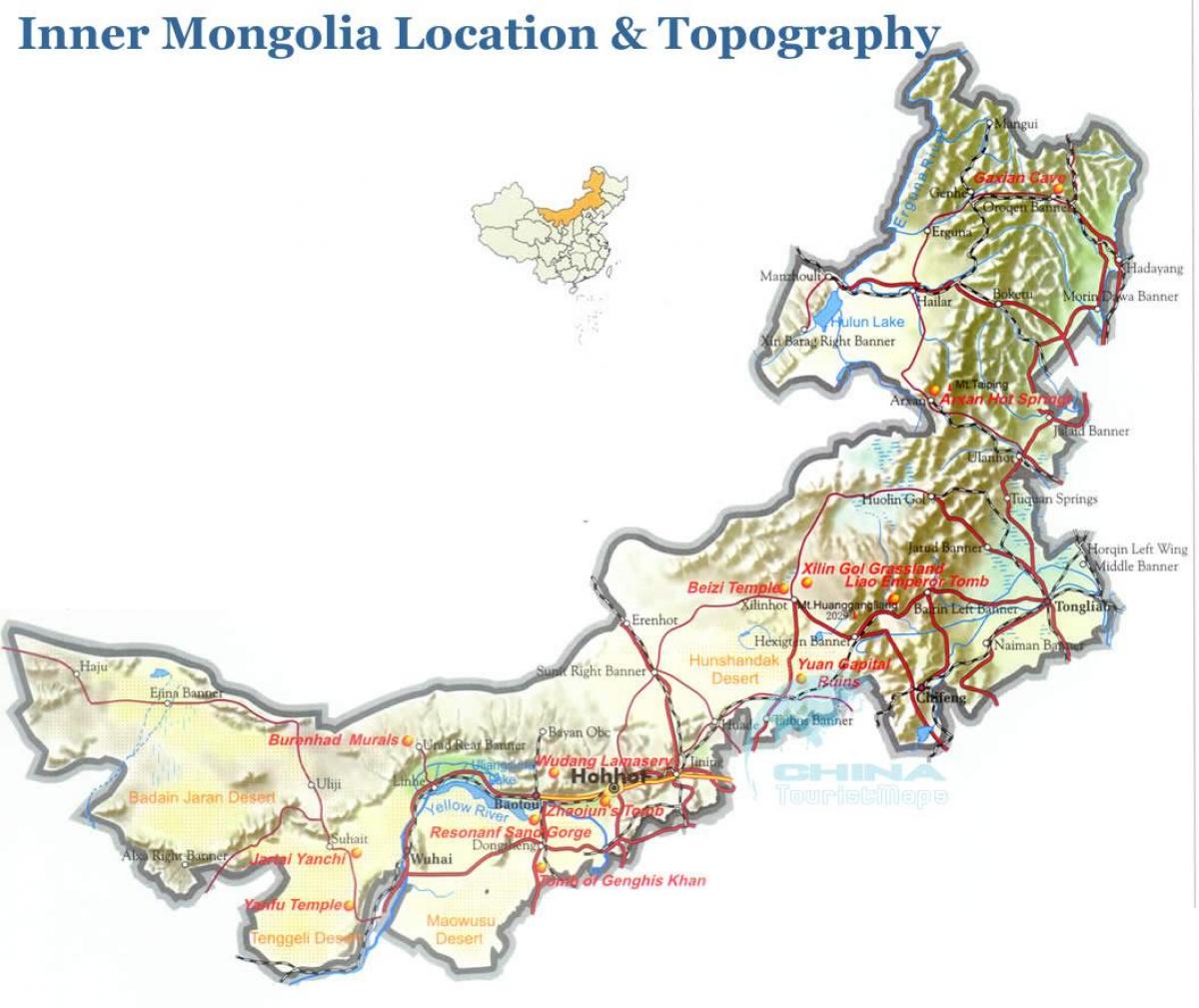 بیرونی منگولیا کا نقشہ