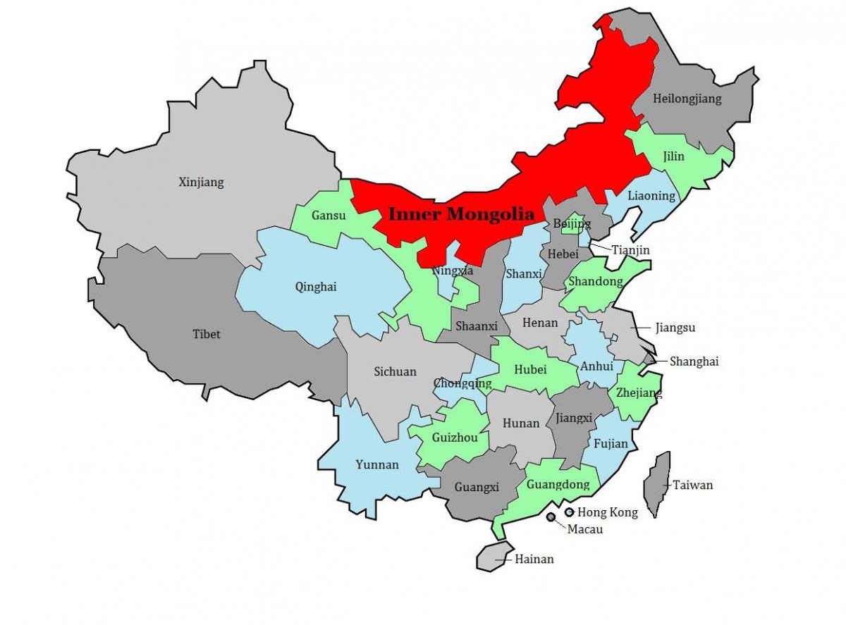 نقشہ منگولیا کے علاقے
