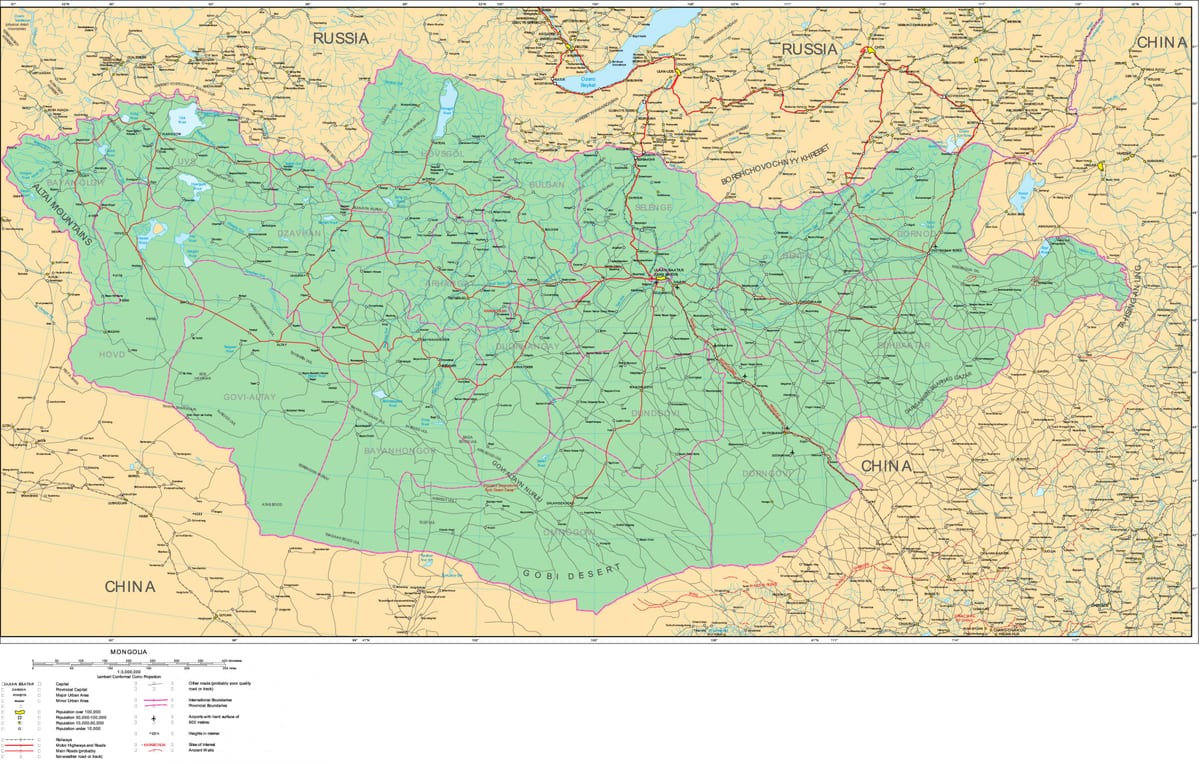 نقشہ منگولیا کی سڑک