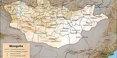 منگولیا جغرافیائی نقشہ