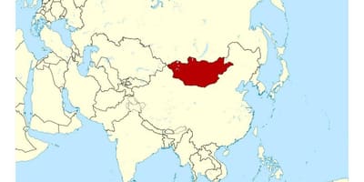 کے مقام منگولیا میں دنیا کے نقشے