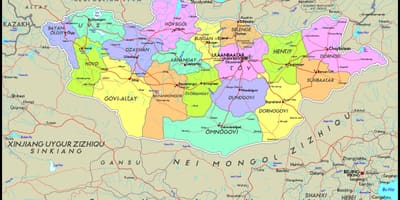 جسمانی نقشہ منگولیا کے
