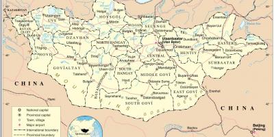 منگولیا ملک کا نقشہ